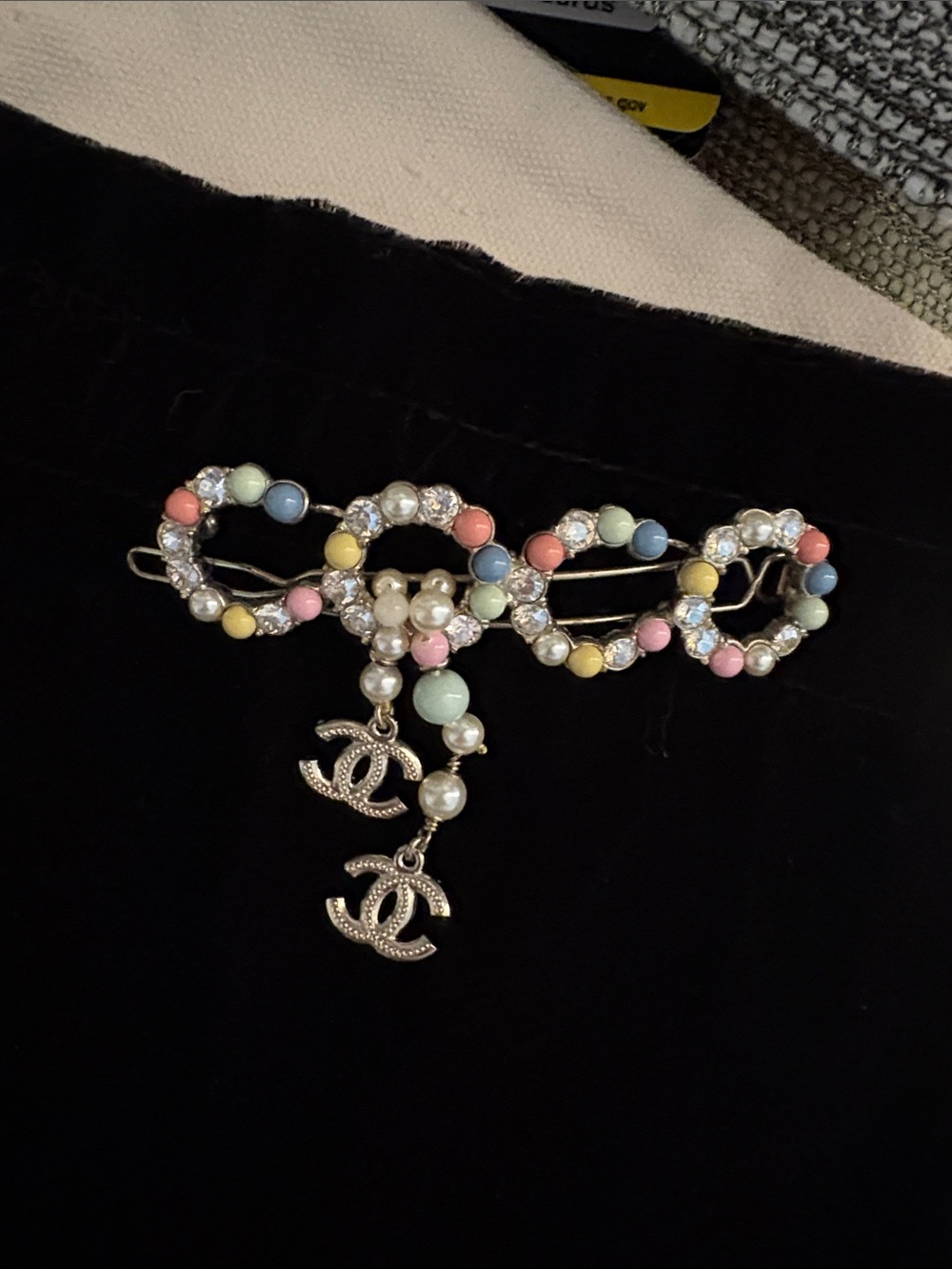 Chanel Crystal and Pastel Bead Hair Barrette (2020)